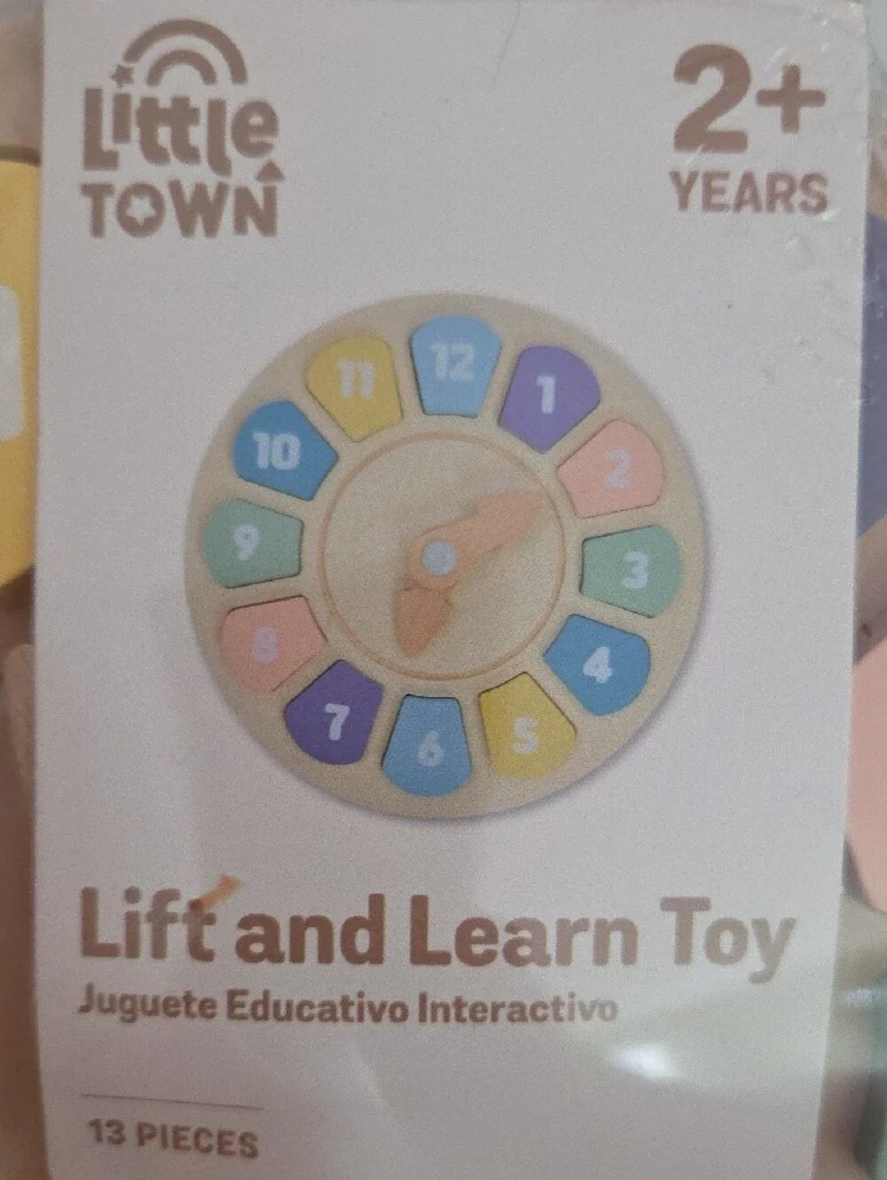 Pastel Number Clock - Interactive Lift & Learn Toy,  NWT ages 2+